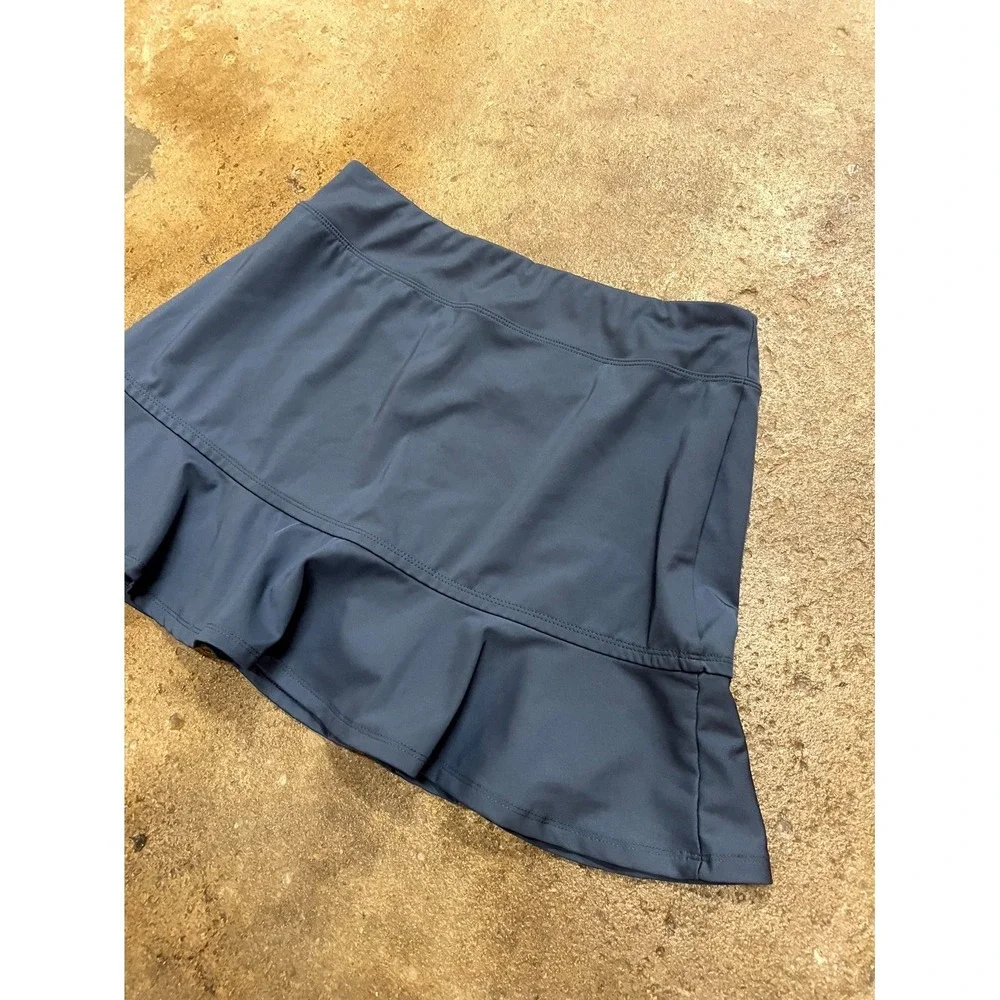 Tommy Bahama Athletic Skirt Skort Womens Medium Navy Blue Ruffle Detail Golf - Picture 11 of 16